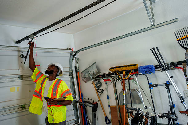 Professional Garage Door Panel Replacement technician working in Broadway, NC